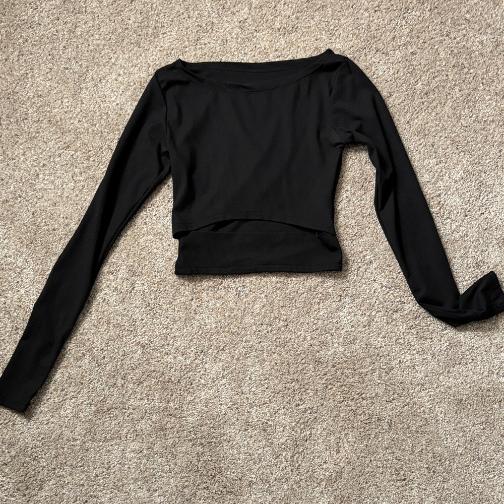 Elegant Black Long Sleeve Women's Top